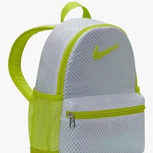 Nike White and Neon Green Mini Backpack